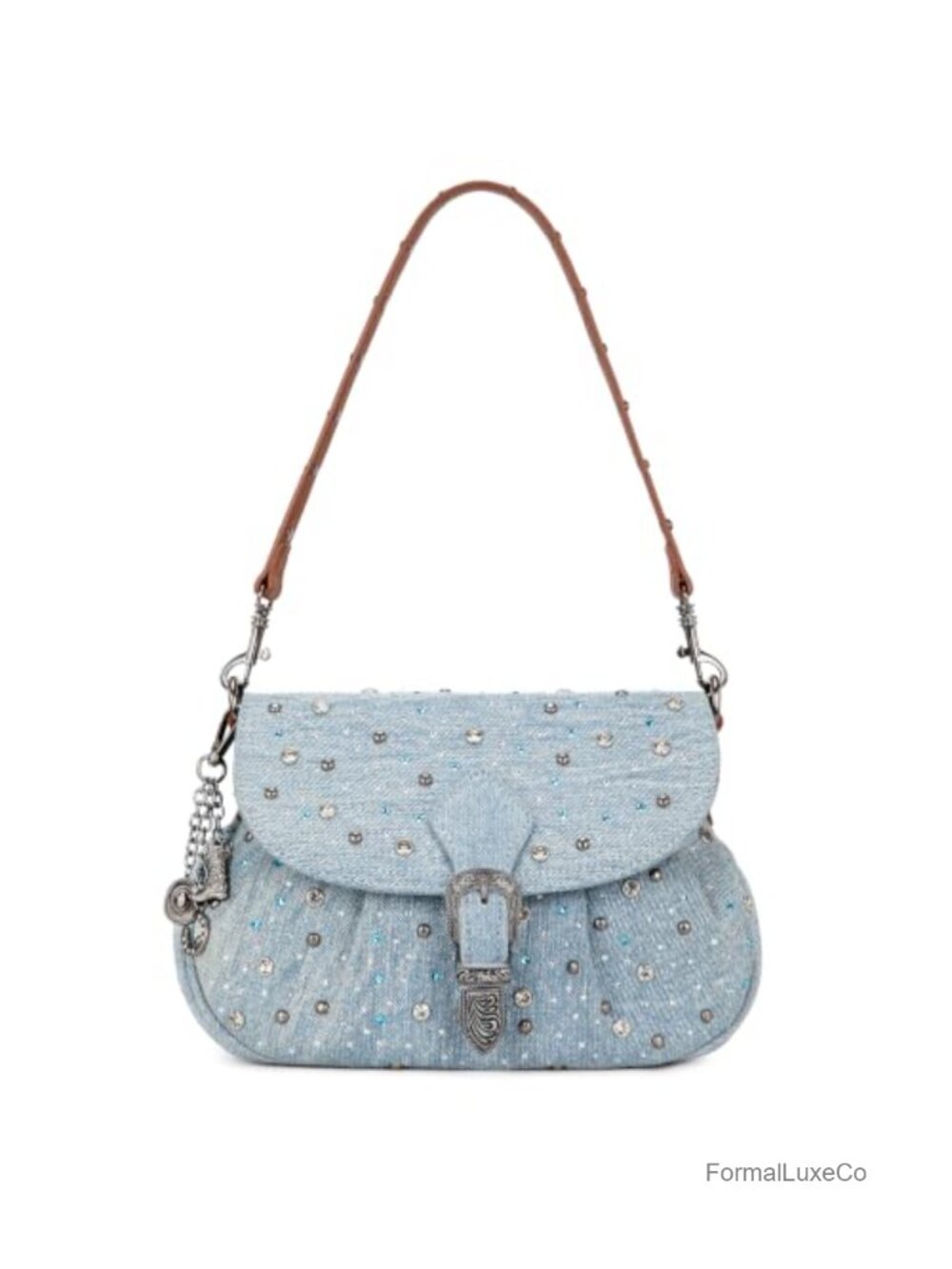 Rhinestone Denim Shoulder Bag Crossbody Handbag Women's Y2K Purse